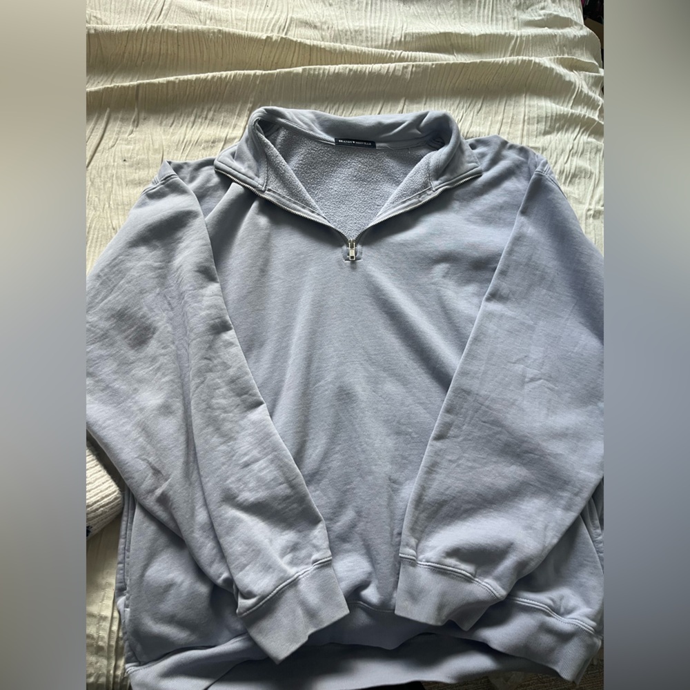 Brandy Melville Gray Quarter-Zip Sweater